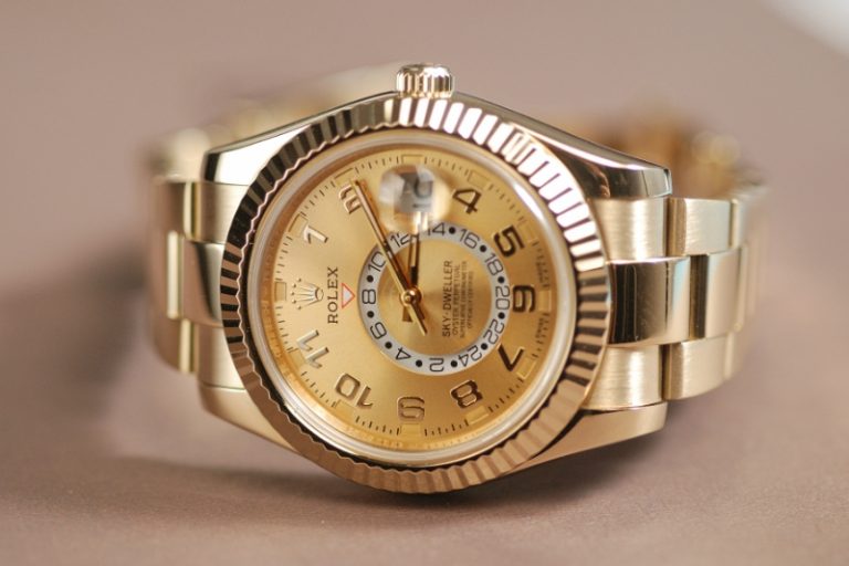 MejorRelojes-Rolex-Sky-Dweller-Champagne-Dial-GMT-Replica